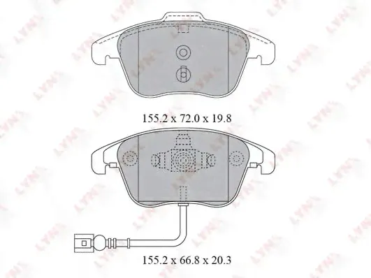 BD8038 LYNXAUTO КОЛОДКИ ТОРМОЗНЫЕ ДИСКОВЫЕ ПЕРЕДНИЕ-0