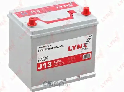 Аккумулятор LYNXauto HIGH PERFORMANCE для ЗАЗ Vida 2012-2016. Артикул J13