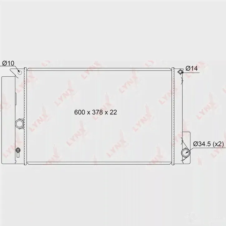 Радиатор охлаждения двигателя LYNXAUTO 1422898050 RB-1122 QW7YG 3W-1