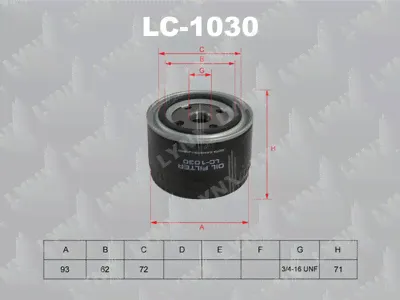 LC-1030 LYNXauto Масляный фильтр-0