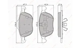 Колодки тормозные дисковые LYNXauto передние, комплект на ось (4 шт), арт. BD-3001