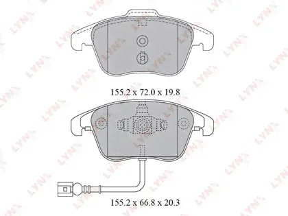 Тормозные колодки LYNXauto передние для Volkswagen Sharan II 2010-2024. Артикул BD-8038-0