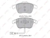 Тормозные колодки LYNXauto передние для Volkswagen Sharan II 2010-2024. Артикул BD-8038