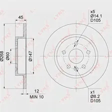 Тормозной диск LYNXAUTO 1268630903 T4CO T9 BN-1350