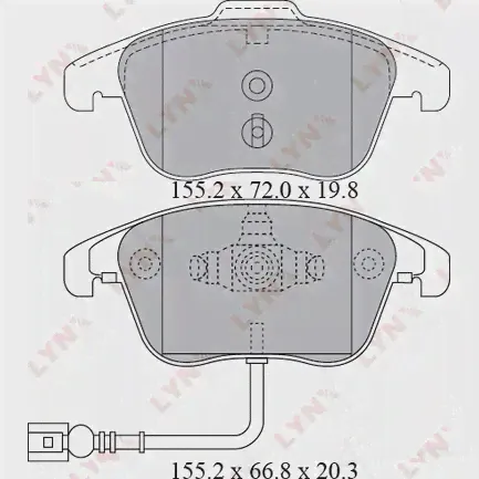 Тормозные колодки дисковые, комплект LYNXAUTO BD-8038 LV6C COR 3639530 4905601048658-1