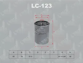 Фильтр масляный LYNXauto LC-123