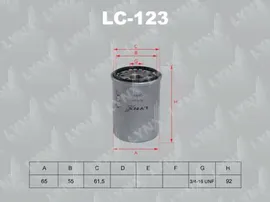 Масляный фильтр LYNXauto для Toyota Camry 40 (V40, XV40) 2006-2011. Артикул LC-123