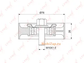 PB5349 LYNXAUTO Натяжной ролик, поликлиновой ремень